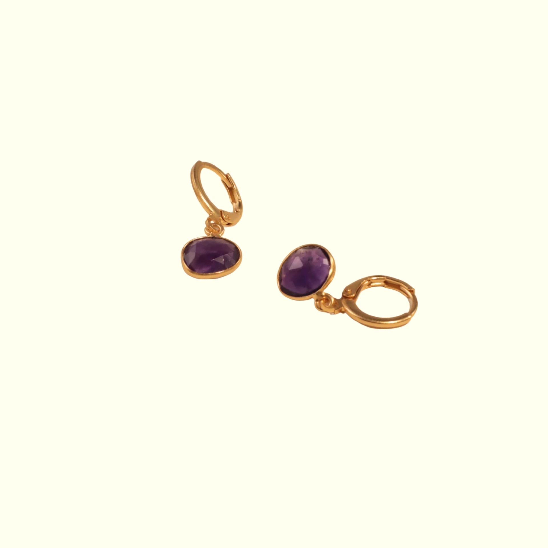 Boucles d'oreilles Paulette 1P (Améthyste)
