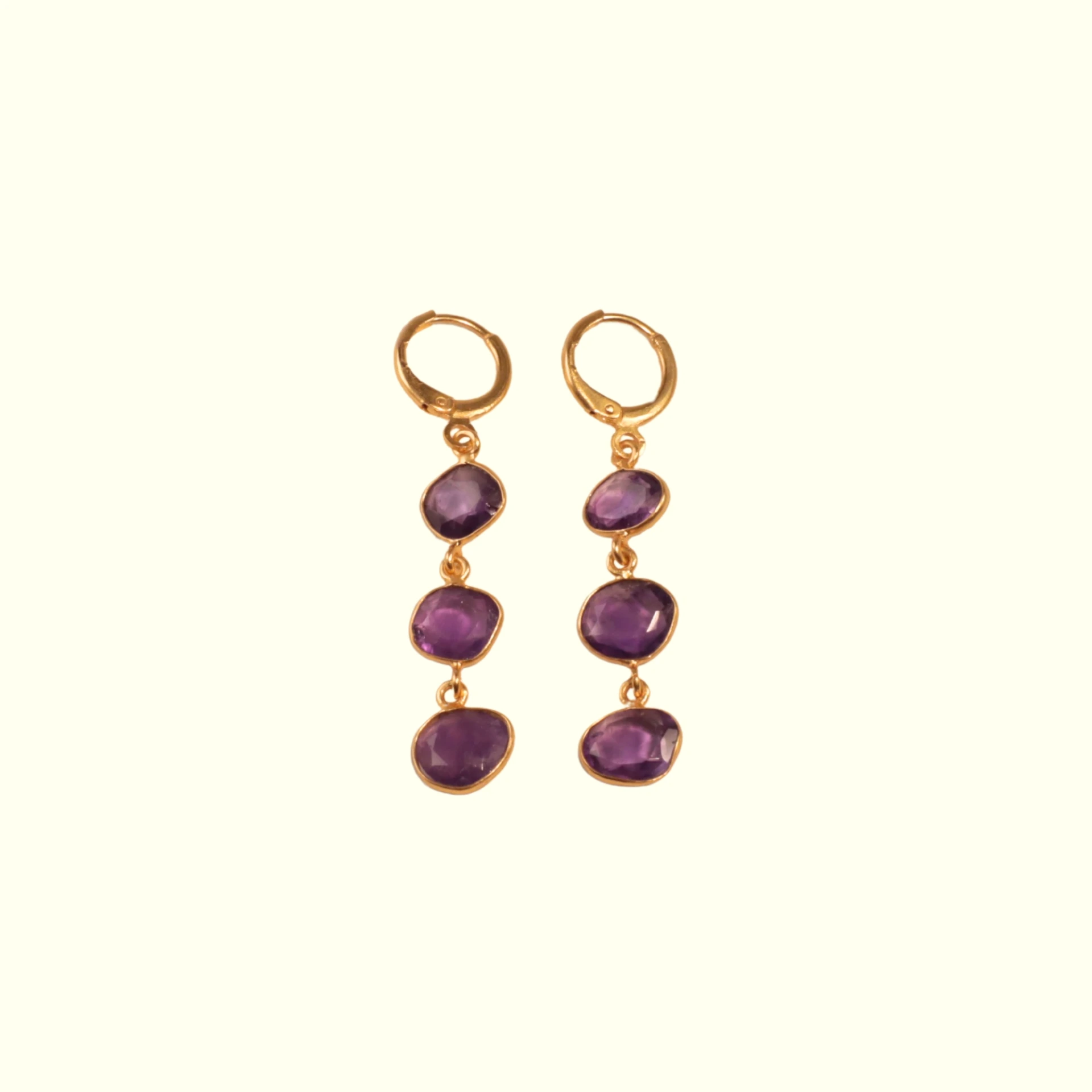 Boucles d'oreilles Paulette 3P (Améthyste)