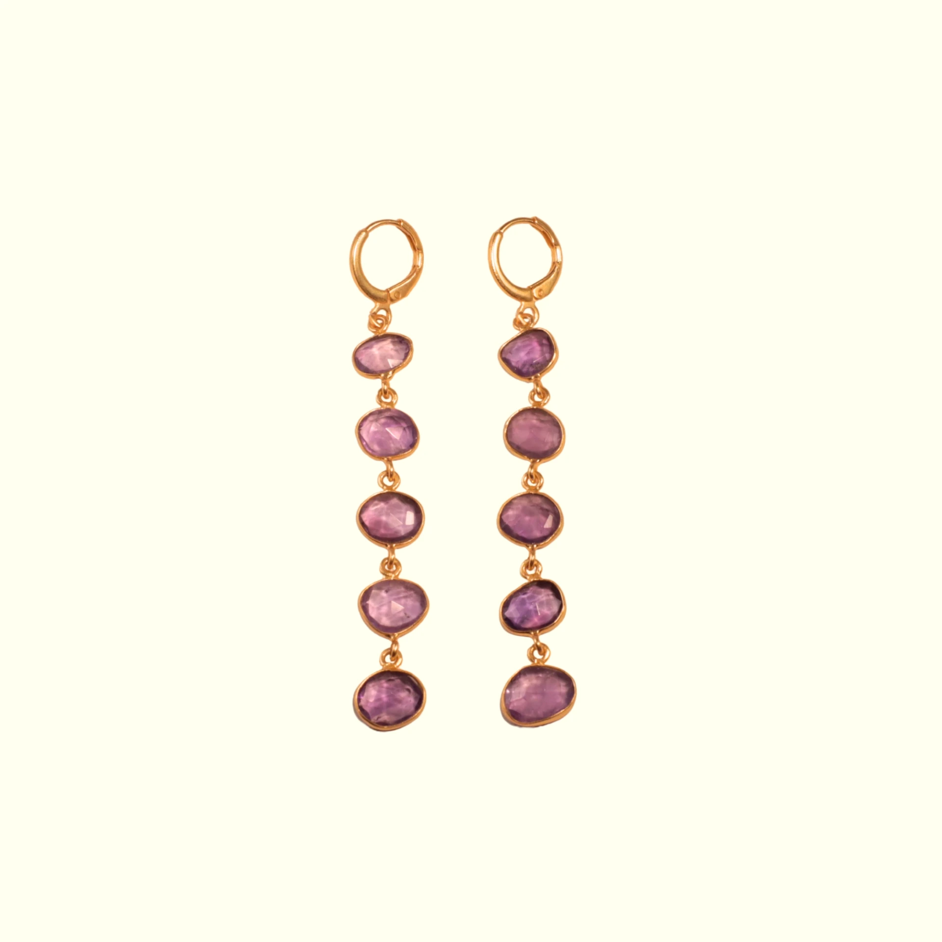 Boucles d'oreilles Paulette 5P (Améthyste)